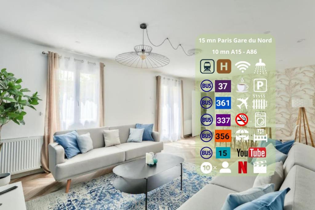 Parking Prive Gratuit - 15Mn Paris - Gare A Pied En 5Mn - Tout Equipee - Terrasse - Jardin - Stade De France - Casino D'Enghien - Hippodrome, Universite Epinay-sur-Seine Ngoại thất bức ảnh